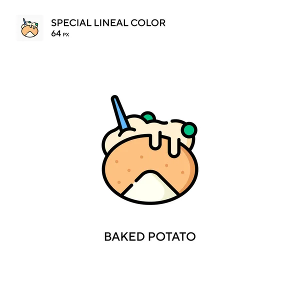 Pieczone Ziemniaki Specjalna Ikona Koloru Linii Wzór Symbolu Ilustracji Dla — Wektor stockowy