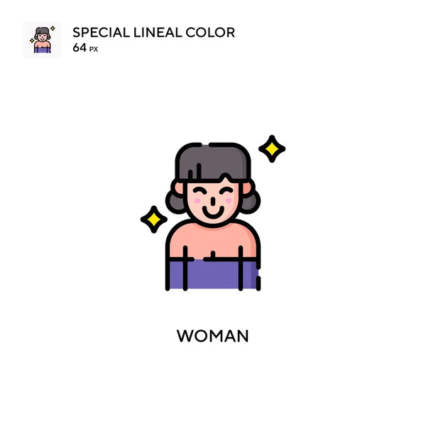 Femme Spécial Lineal Icône Couleur Modèle Conception Symbole Illustration Pour — Image vectorielle