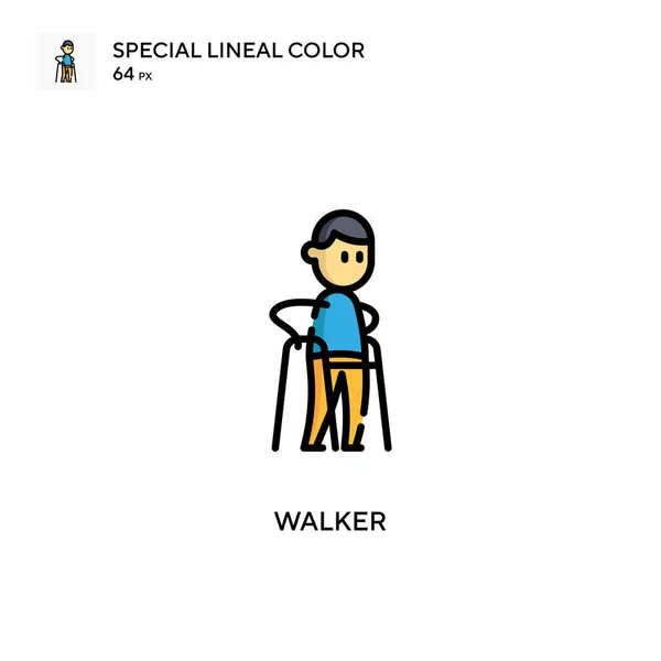 Піктограма Лінійного Кольору Walker Special Шаблон Дизайну Символів Ілюстрації Елемента — стоковий вектор