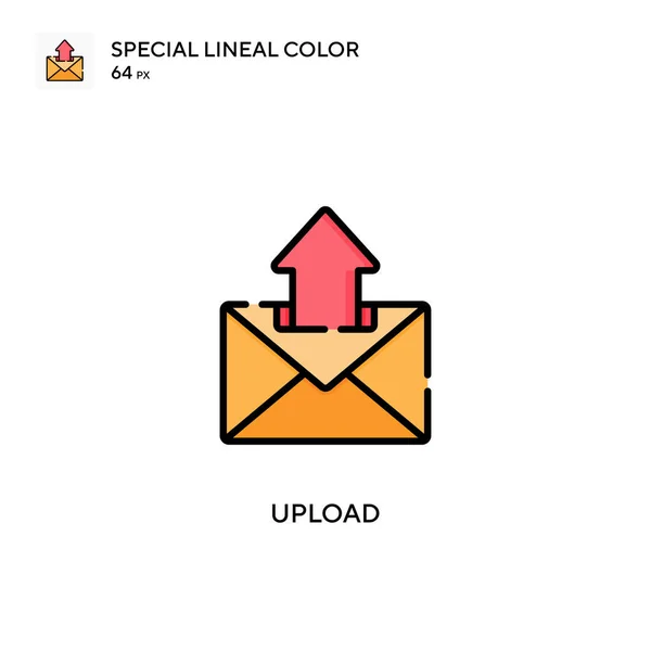 Upload Het Pictogram Speciale Lijnkleur Illustratie Symbool Ontwerp Sjabloon Voor — Stockvector