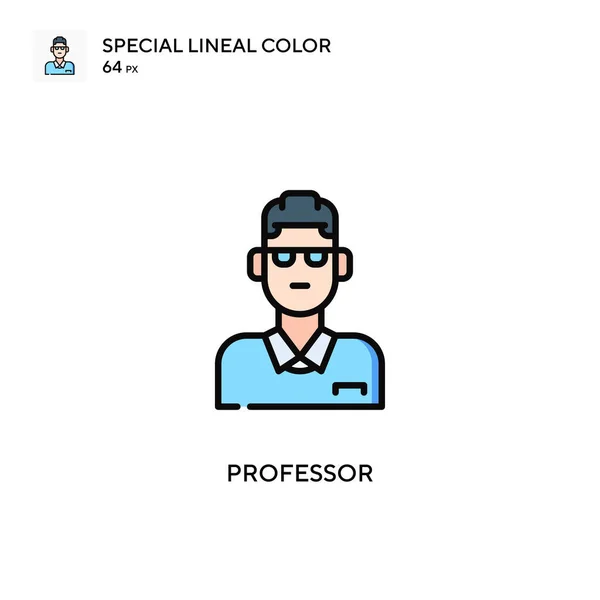 Καθηγητής Ειδική Γραμμή Χρωμάτων Εικονίδιο Εικονογράφηση Πρότυπο Σχεδιασμού Συμβόλων Για — Διανυσματικό Αρχείο