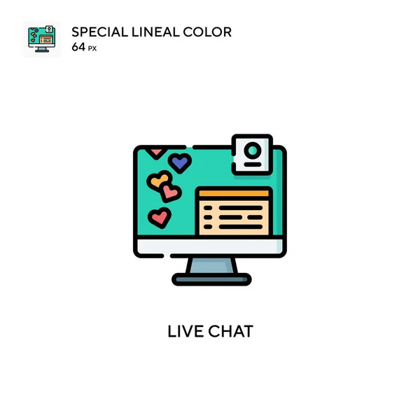 Live Chat Speciální Ikona Lineární Barvy Šablona Návrhu Symbolu Ilustrace — Stockový vektor