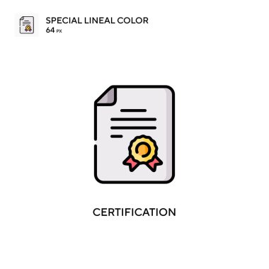 Sertifika Özel Renk Simgesi. Web mobil UI ögesi için resimleme sembolü tasarım şablonu. Düzenlenebilir vuruş üzerine mükemmel renk modern pictogram.