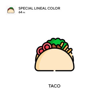 Taco Özel Renk Simgesi. Web mobil UI ögesi için resimleme sembolü tasarım şablonu. Düzenlenebilir vuruş üzerine mükemmel renk modern pictogram.