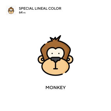 Maymun Özel Çizgi Rengi simgesi. Web mobil UI ögesi için resimleme sembolü tasarım şablonu. Düzenlenebilir vuruş üzerine mükemmel renk modern pictogram.