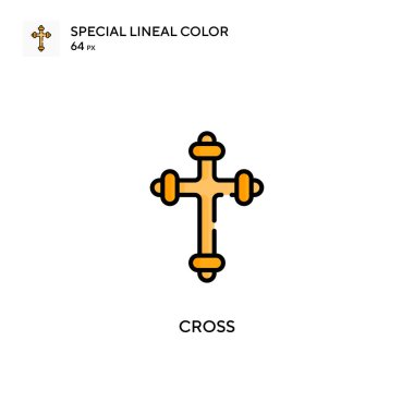 Çapraz Özel çizgi renk simgesi. Web mobil UI ögesi için resimleme sembolü tasarım şablonu. Düzenlenebilir vuruş üzerine mükemmel renk modern pictogram.