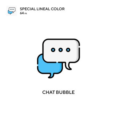 Sohbet baloncuğu Özel çizgi renk simgesi. Web mobil UI ögesi için resimleme sembolü tasarım şablonu. Düzenlenebilir vuruş üzerine mükemmel renk modern pictogram.
