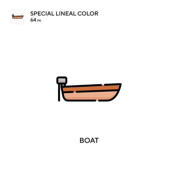 Barco Ícone Cor Linear Especial Modelo Design Símbolo Ilustração Para — Vetor de Stock