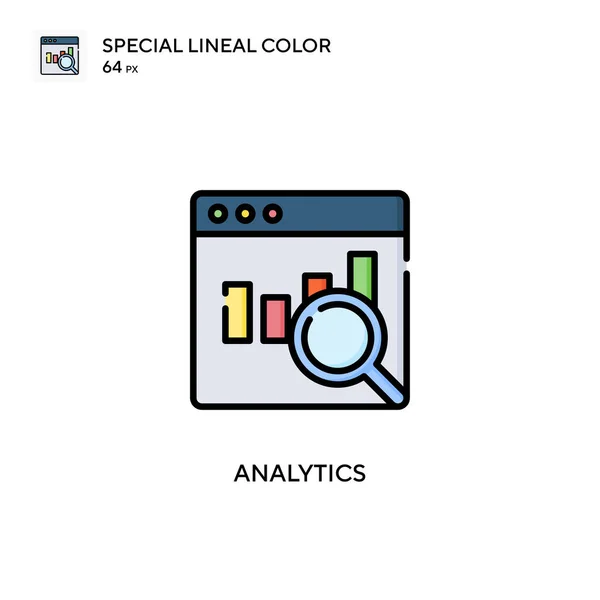 Analytics Icono Color Lineal Especial Plantilla Diseño Símbolo Ilustración Para — Vector de stock
