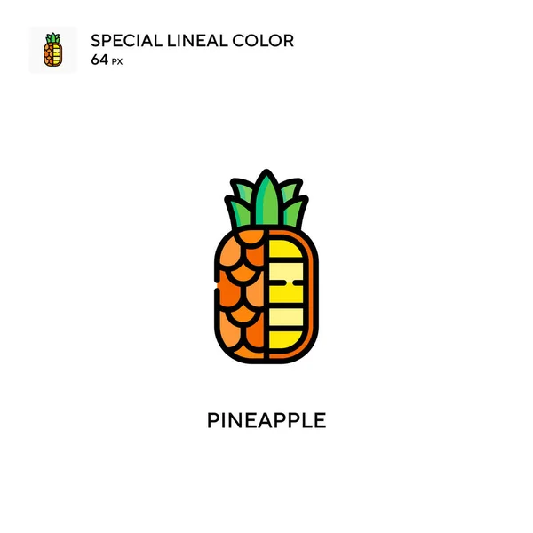 Piña Icono Especial Color Lineal Plantilla Diseño Símbolo Ilustración Para — Vector de stock