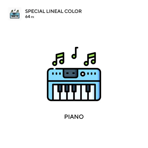 Piano Special Lineal Color Icon Illustration Symbol Design Template Web — Stock Vector