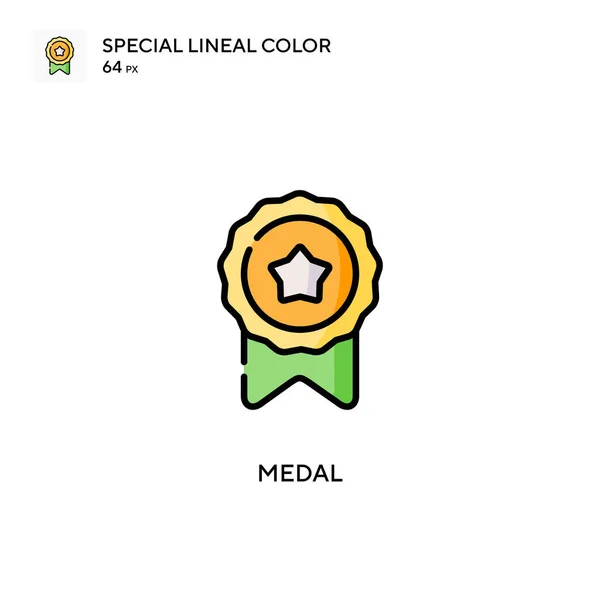 Medalla Icono Especial Color Lineal Plantilla Diseño Símbolo Ilustración Para — Vector de stock