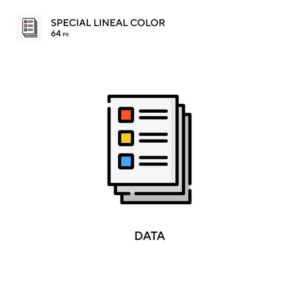 Datos Icono Color Lineal Especial Plantilla Diseño Símbolo Ilustración Para — Vector de stock