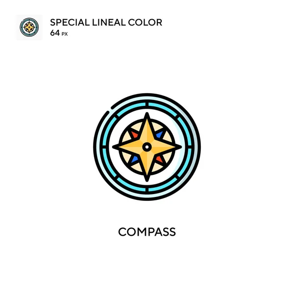 Kompas Specjalna Ikona Koloru Linii Wzór Symbolu Ilustracji Dla Mobilnego — Wektor stockowy