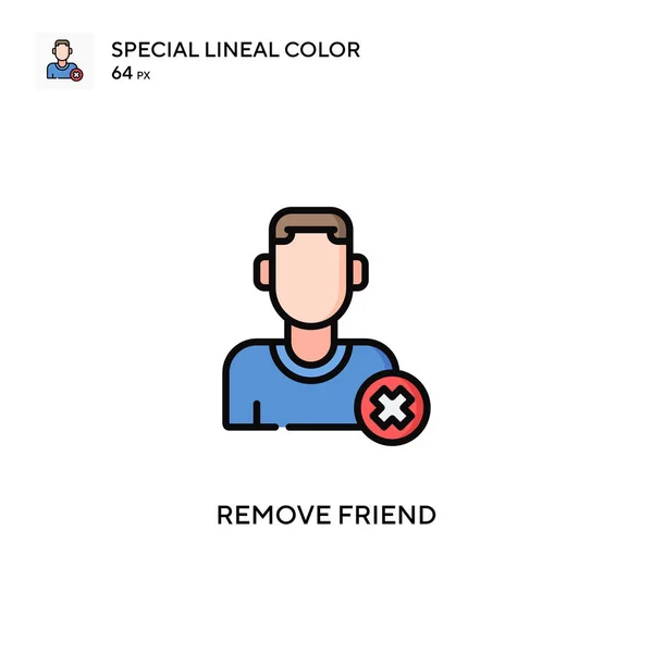 Eliminar Amigo Icono Color Lineal Especial Plantilla Diseño Símbolo Ilustración — Vector de stock