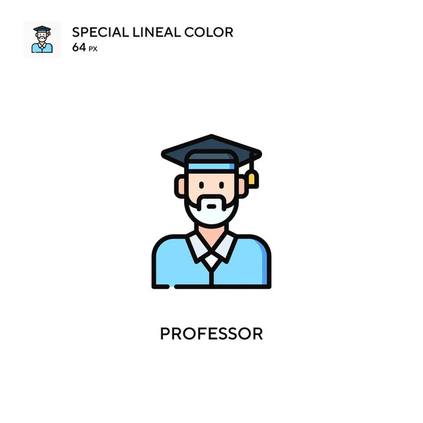 Profesor Specjalna Ikona Koloru Liniowego Wzór Symbolu Ilustracji Dla Mobilnego — Wektor stockowy