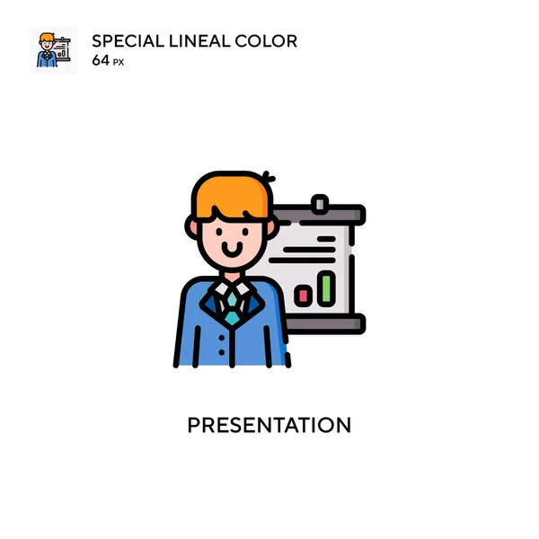 Presentación Icono Color Lineal Especial Plantilla Diseño Símbolo Ilustración Para — Vector de stock