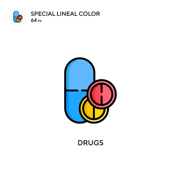Drogas Icono Especial Color Lineal Plantilla Diseño Símbolo Ilustración Para — Vector de stock