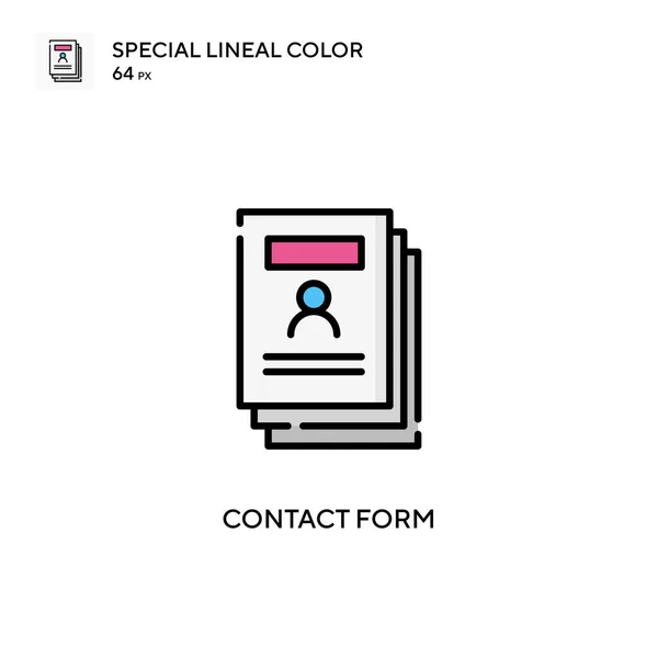 Formulario Contacto Icono Color Lineal Especial Plantilla Diseño Símbolo Ilustración — Vector de stock