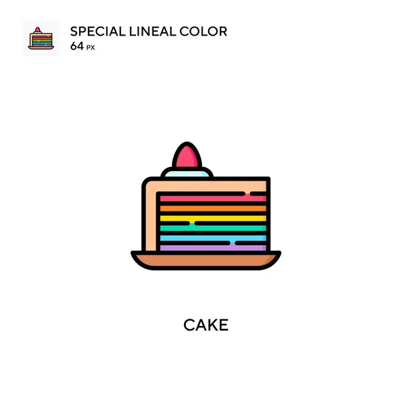 Cake Speciální Lineární Barevná Ikona Šablona Návrhu Symbolu Ilustrace Pro — Stockový vektor