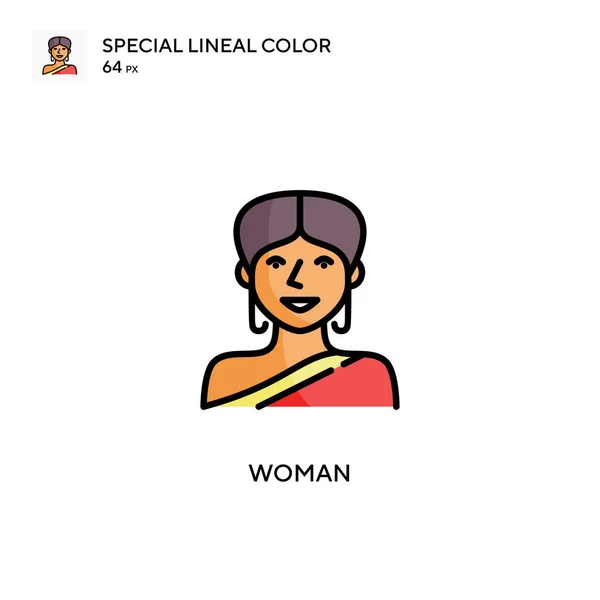 女性の特別な線色のアイコン WebモバイルUi要素用のイラスト記号デザインテンプレート 編集可能なストローク上の完璧な色現代ピクトグラム — ストックベクタ
