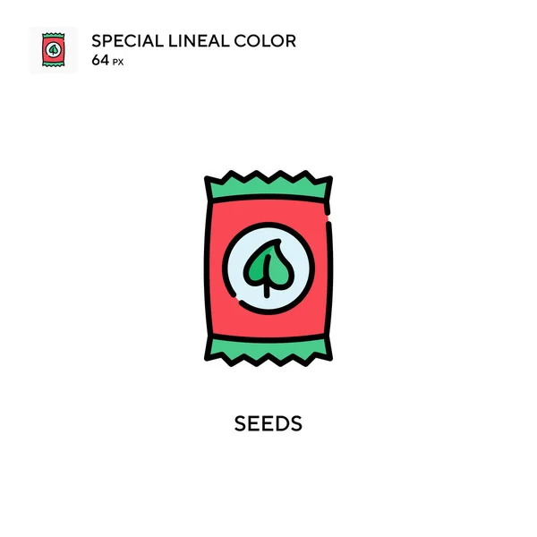 Frön Speciell Linjal Färg Ikon Illustration Symbol Design Mall För — Stock vektor