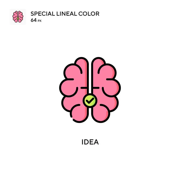 Idé Speciell Linjal Färg Ikon Illustration Symbol Design Mall För — Stock vektor