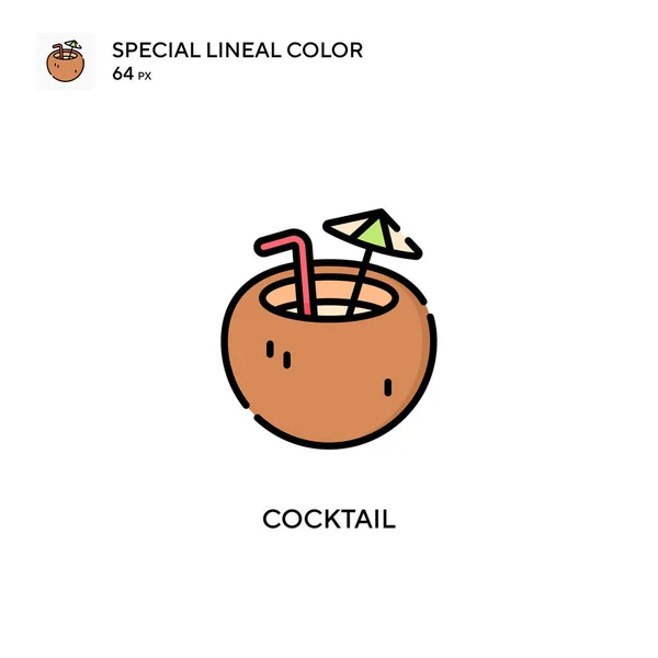 Cocktail Ícone Cor Linear Especial Modelo Design Símbolo Ilustração Para — Vetor de Stock