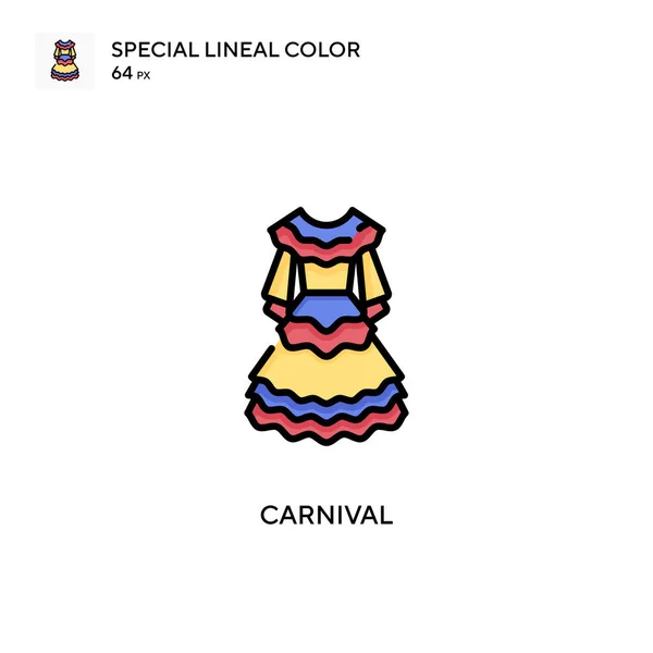 Carnaval Ícone Cor Linear Especial Modelo Design Símbolo Ilustração Para — Vetor de Stock