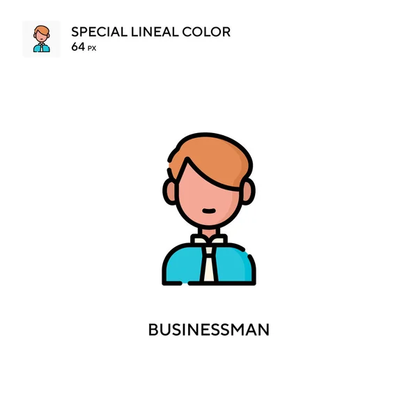 Homme Affaires Special Lineal Icône Couleur Modèle Conception Symbole Illustration — Image vectorielle