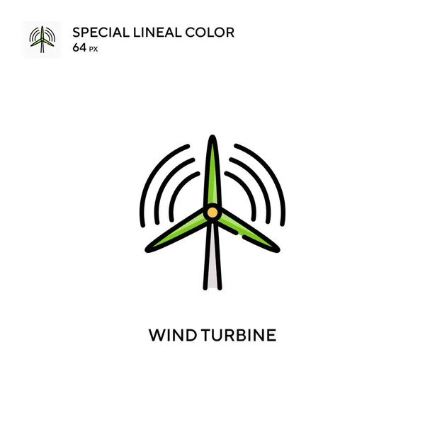 Windkraftanlage Spezielle Lineare Farbsymbole Illustration Symbol Design Vorlage Für Web — Stockvektor
