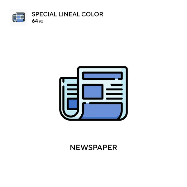 Periódico Icono Especial Color Lineal Plantilla Diseño Símbolo Ilustración Para — Vector de stock