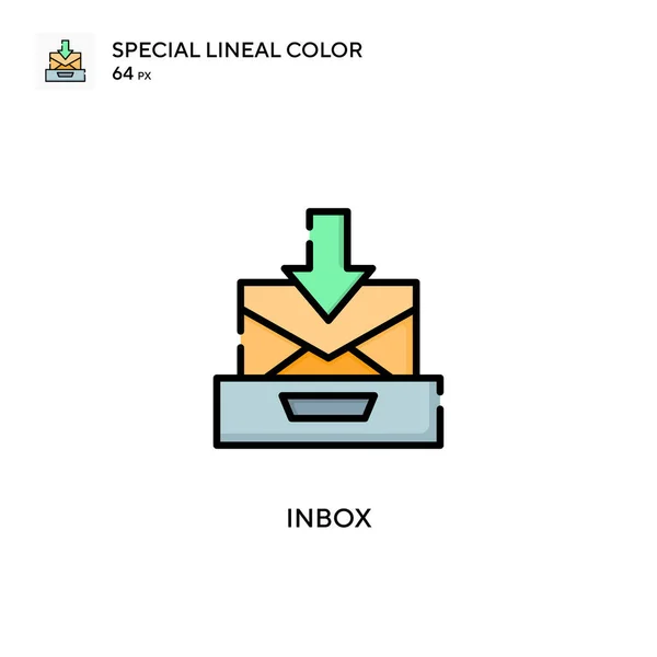 Bandeja Entrada Icono Color Lineal Especial Plantilla Diseño Símbolo Ilustración — Vector de stock