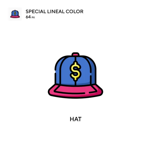 Chapeau Icône Couleur Spéciale Linéaire Modèle Conception Symbole Illustration Pour — Image vectorielle