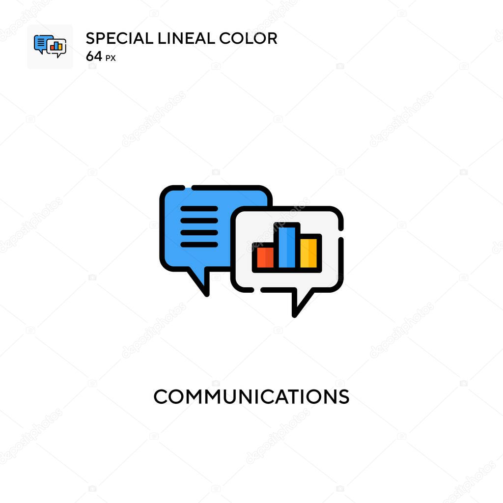 Communications Special lineal color icon. Illustration symbol design template for web mobile UI element. Perfect color modern pictogram on editable stroke.