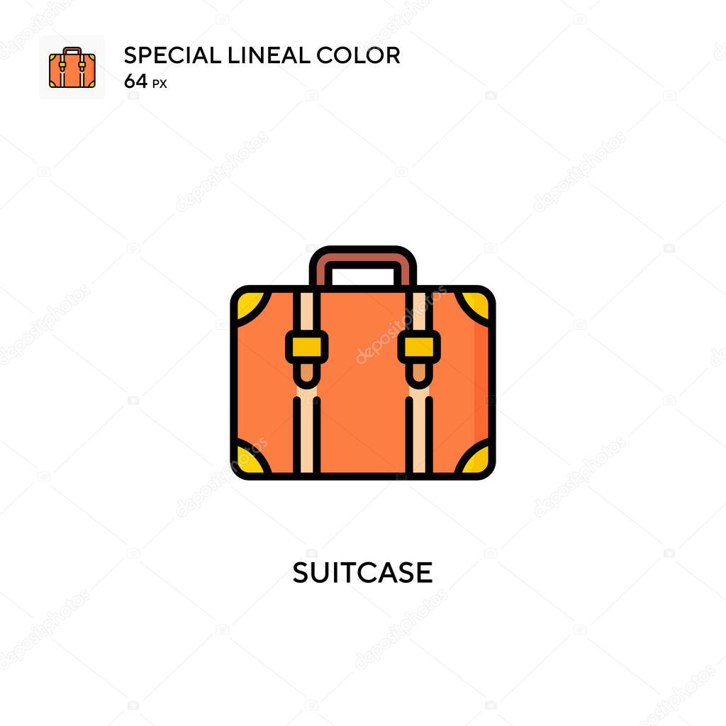 Suitcase Special lineal color icon. Illustration symbol design template for web mobile UI element. Perfect color modern pictogram on editable stroke.