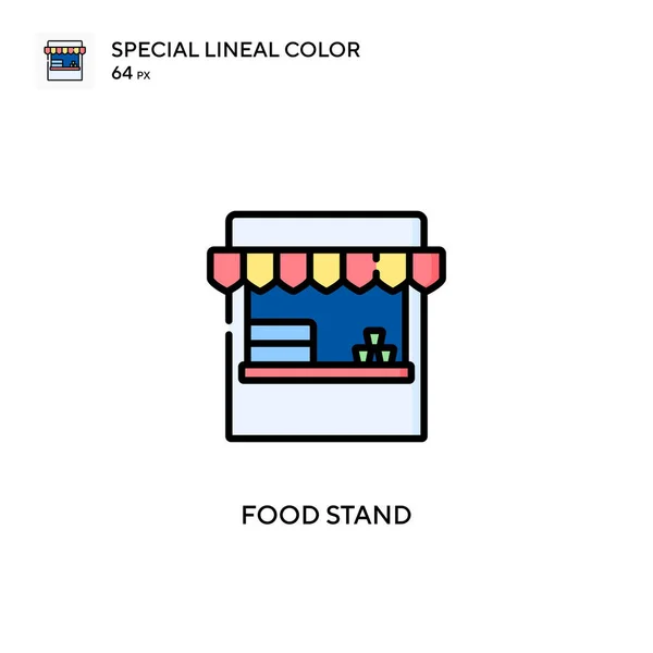 Stoisko Żywnościowe Specjalna Ikona Koloru Linii Wzór Symbolu Ilustracji Dla — Wektor stockowy
