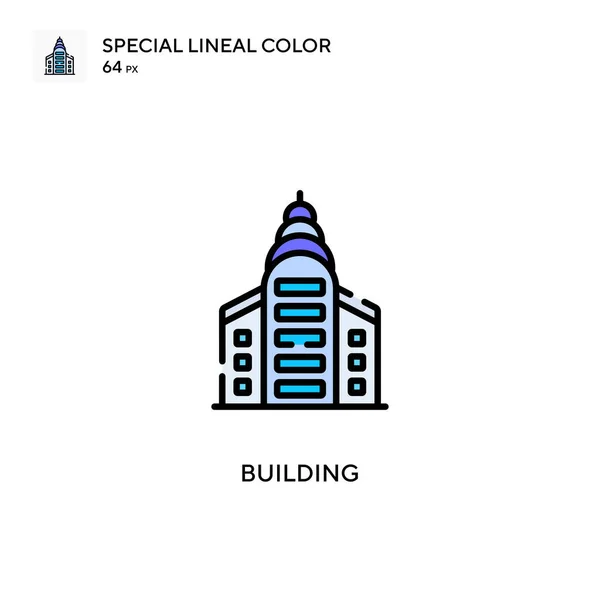 Edificio Icono Especial Color Lineal Plantilla Diseño Símbolo Ilustración Para — Archivo Imágenes Vectoriales
