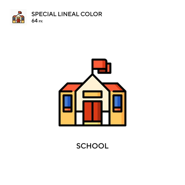 Escuela Especial Icono Color Lineal Plantilla Diseño Símbolo Ilustración Para — Archivo Imágenes Vectoriales