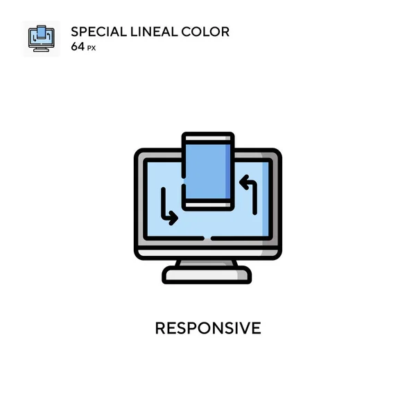 Responsive Icono Color Lineal Especial Plantilla Diseño Símbolo Ilustración Para — Vector de stock