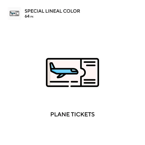 Bilhetes Avião Ícone Cor Linear Especial Modelo Design Símbolo Ilustração — Vetor de Stock