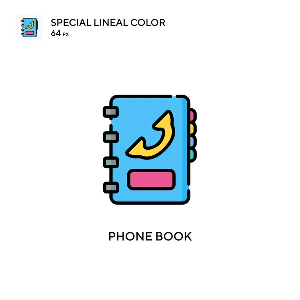 Telefonkönyv Különleges Lineáris Szín Ikon Illusztráció Szimbólum Design Sablon Web — Stock Vector