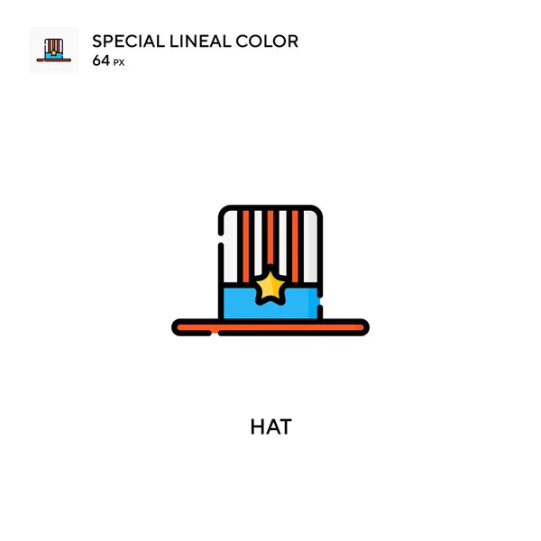 Sombrero Icono Especial Color Lineal Plantilla Diseño Símbolo Ilustración Para — Vector de stock