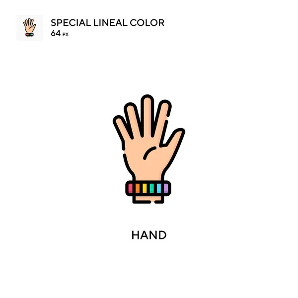 Main Spécial Lineal Icône Couleur Modèle Conception Symbole Illustration Pour — Image vectorielle