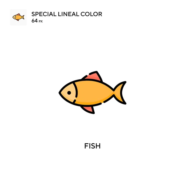 Fish Ícone Cor Linear Especial Modelo Design Símbolo Ilustração Para —  Vetores de Stock