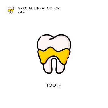 Diş Özel Renk Simgesi. Web mobil UI ögesi için resimleme sembolü tasarım şablonu.