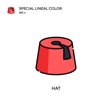 Şapka Özel Renk Simgesi. Web mobil UI ögesi için resimleme sembolü tasarım şablonu.