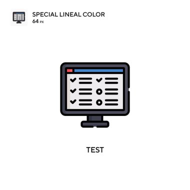 Özel doğrusal renk simgesini test et. Web mobil UI ögesi için resimleme sembolü tasarım şablonu.