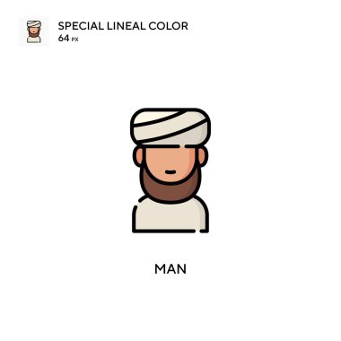 Man Special Lineal renk ikonu. Web mobil UI ögesi için resimleme sembolü tasarım şablonu.
