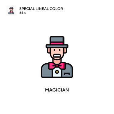 Sihirbaz Özel Çizgi Rengi ikonu. Web mobil UI ögesi için resimleme sembolü tasarım şablonu.